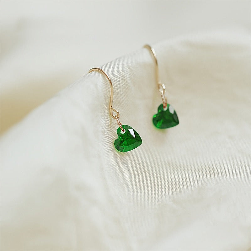 Wholesale Heart Zircon Light Luxury Minimalist Style High-end Heart Earrings